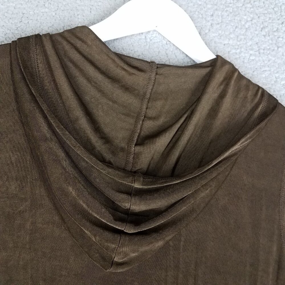 Chico's Travelers Hooded Vest Women's 2/ Large Slinky Full Zip Travel Brown - Picture 6 of 11